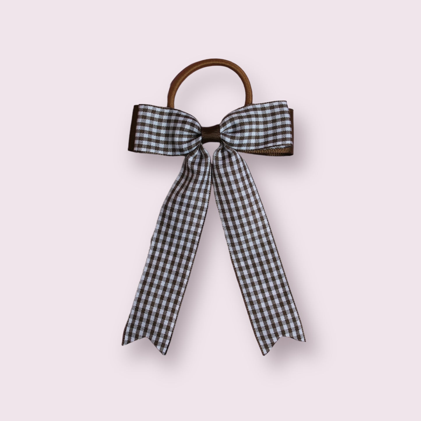 Brown Gingham 4" Tailed Bobble
