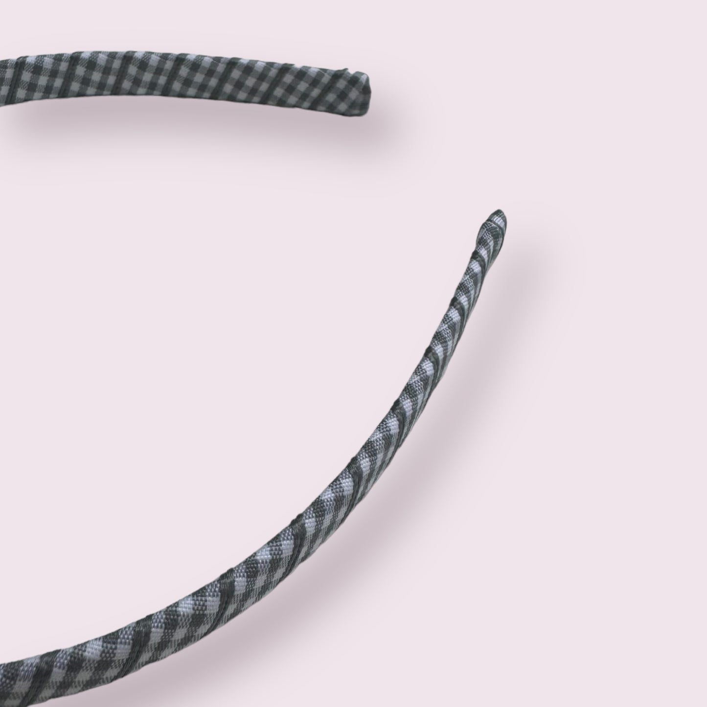 Grey Gingham Infinity Headband