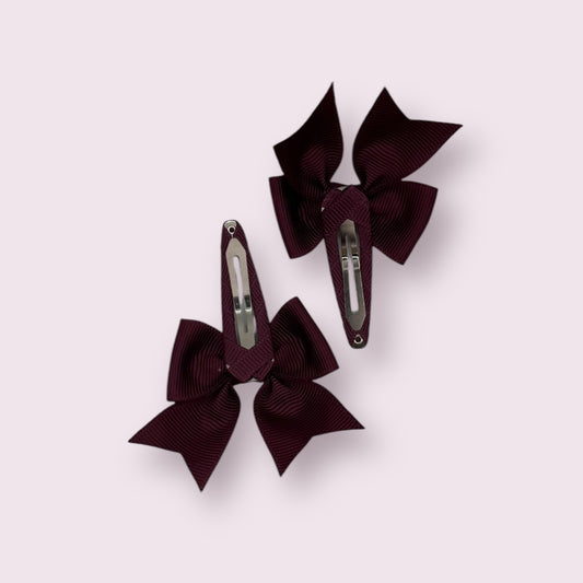Burgundy 2.5" Butterfly Snap Clips