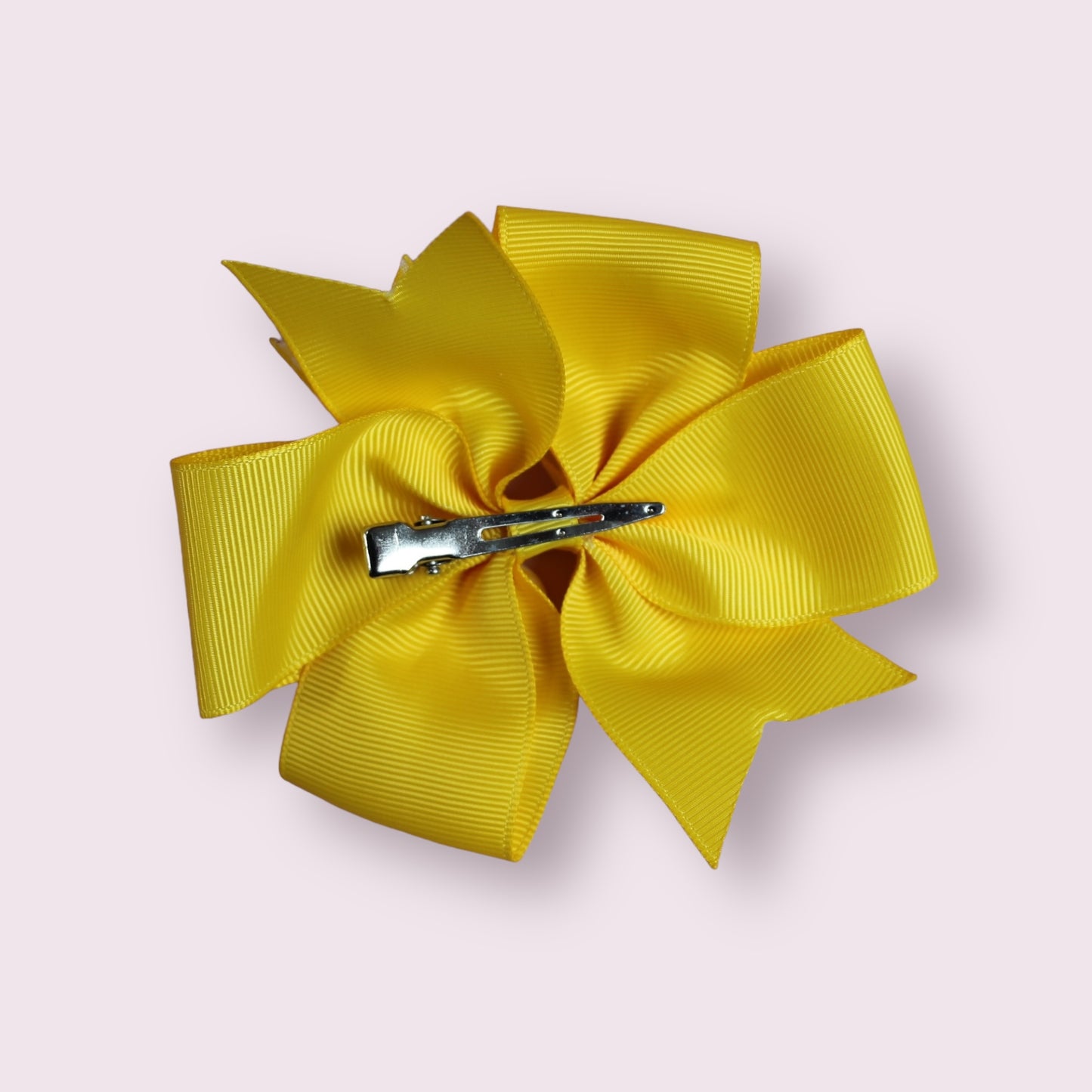 Yellow Gingham 4" Double Pinwheel Clip