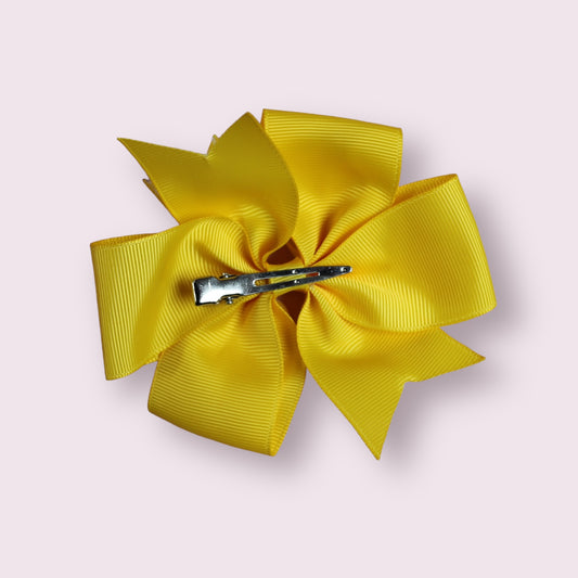 Yellow Gingham 4" Double Pinwheel Clip