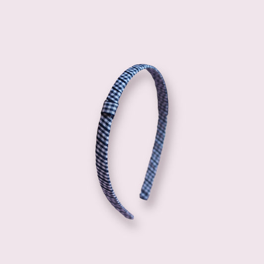 Navy Blue Gingham Infinity Headband