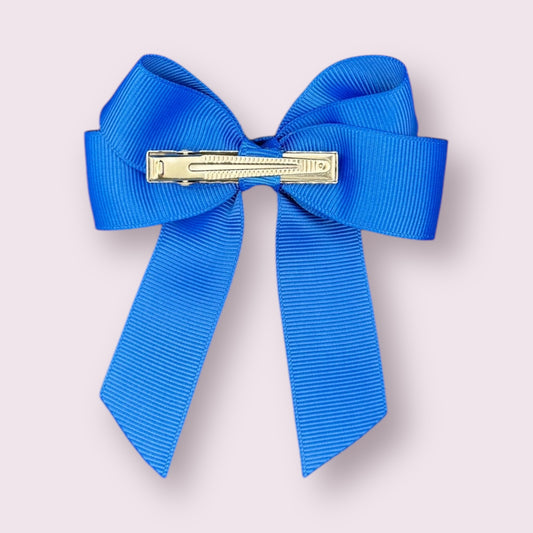 Royal Blue 3.5" Tailed Clip Bow
