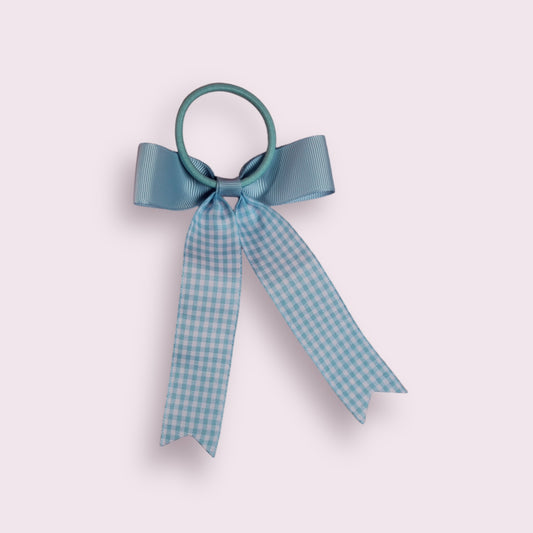 Summer Dress Blue Gingham 4" Tailed Bobble