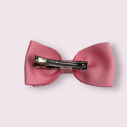 Pink Gingham 3" Double Bow Clip