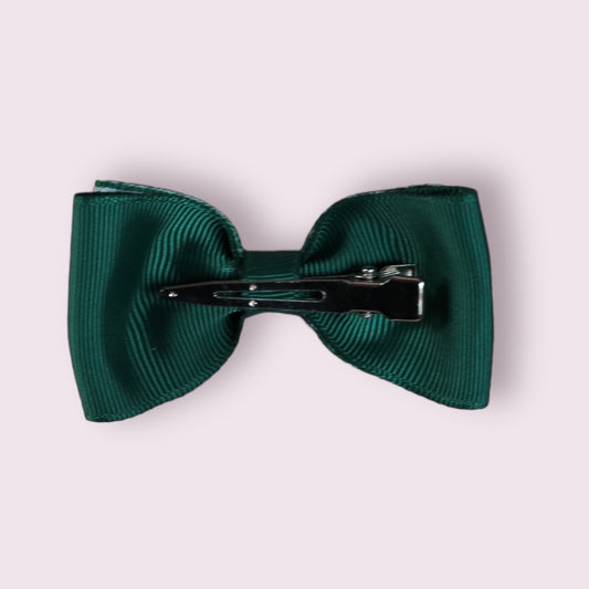Hunter Green Gingham 3" Bowtie Clip