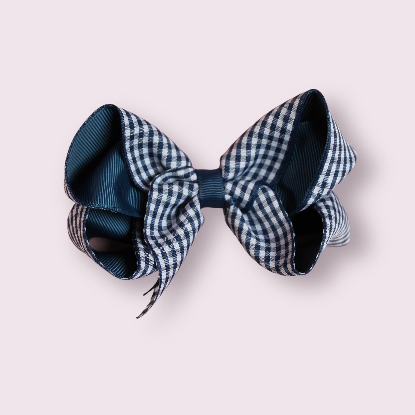 Navy Blue Gingham 4" Inside Out Clip