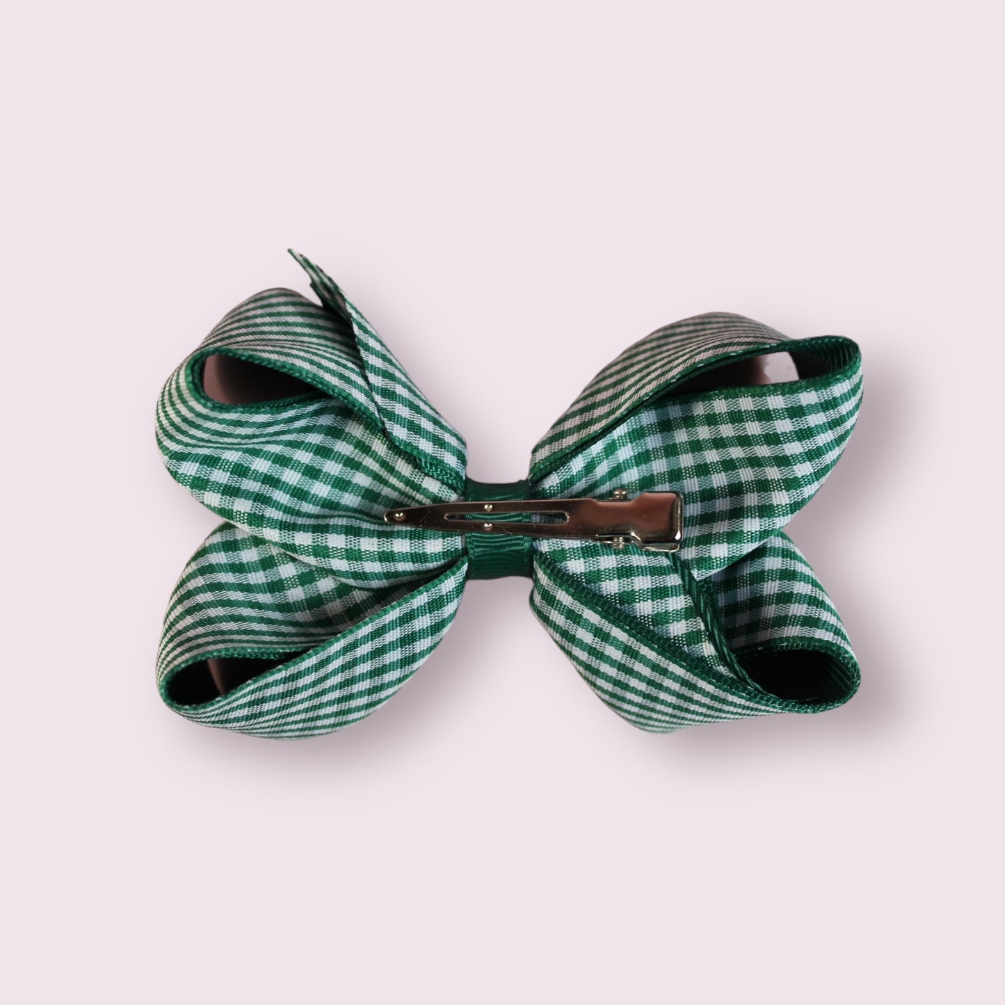 Hunter Green Gingham 4" Inside Out Clip