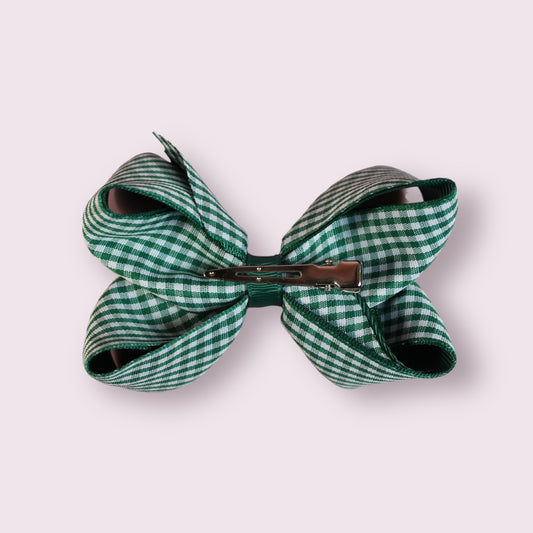 Hunter Green Gingham 4" Inside Out Clip