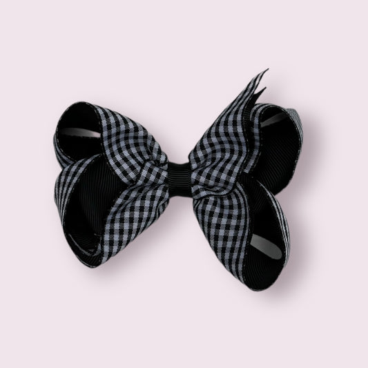 Black Gingham 4" Inside Out Clip