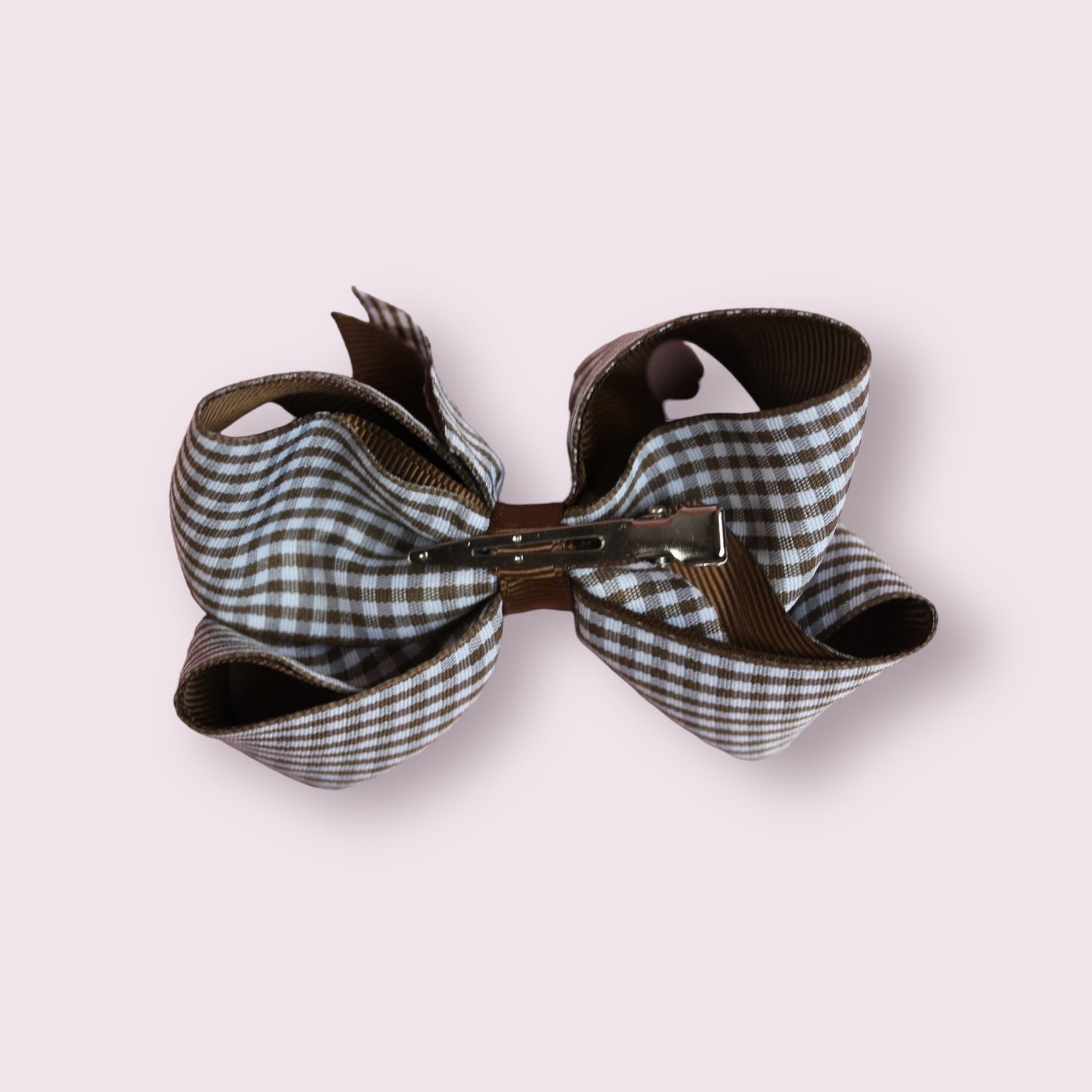 Brown Gingham 4" Inside Out Clip