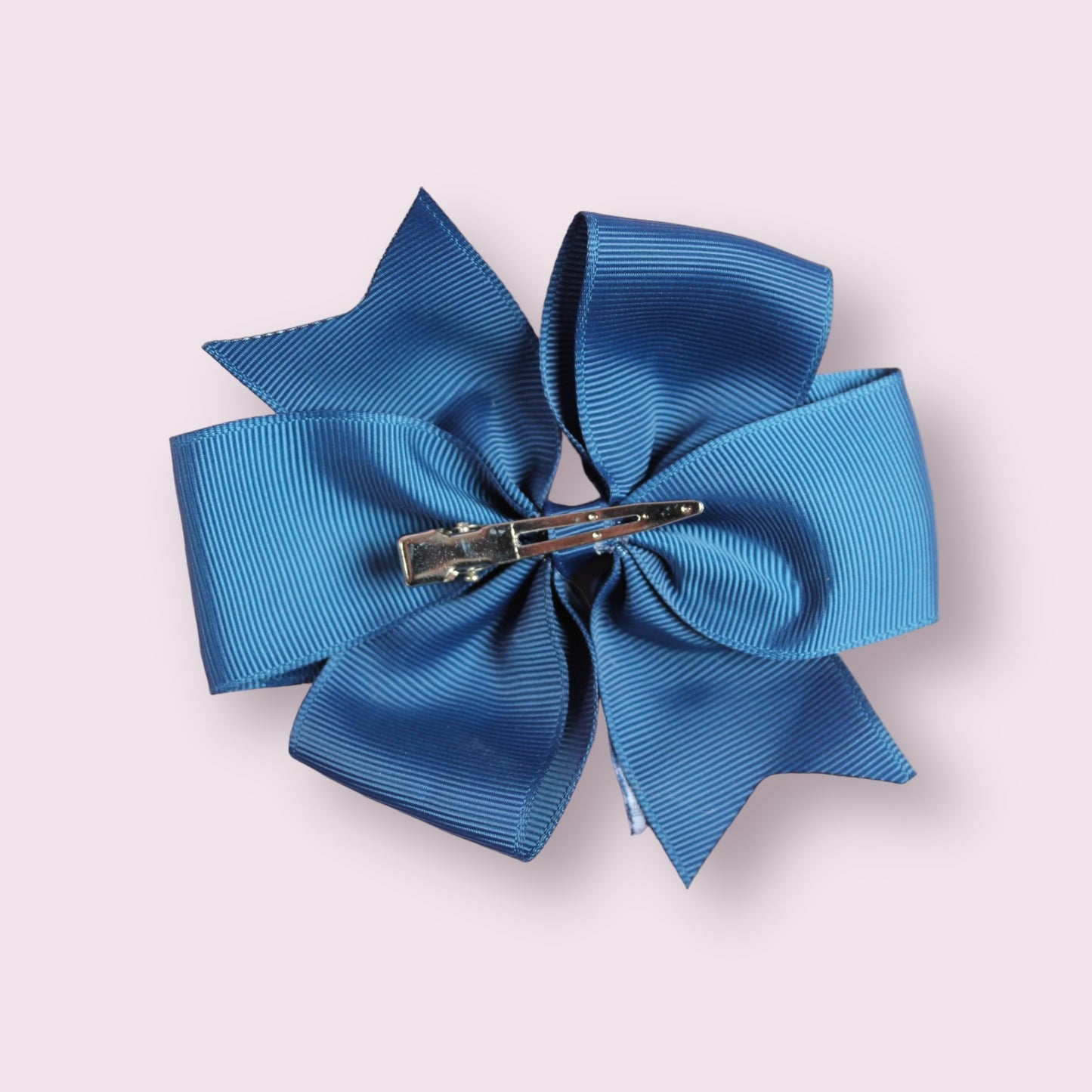 Navy Blue Gingham 4" Double Pinwheel Clip
