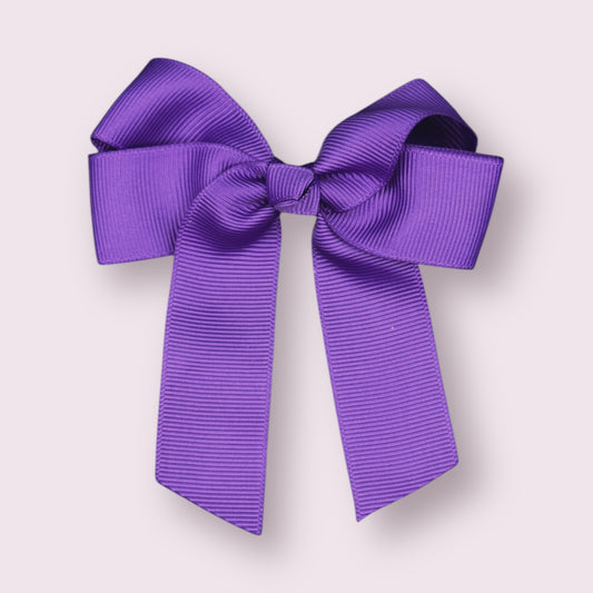 Purple 3.5" Tailed Clip Bow