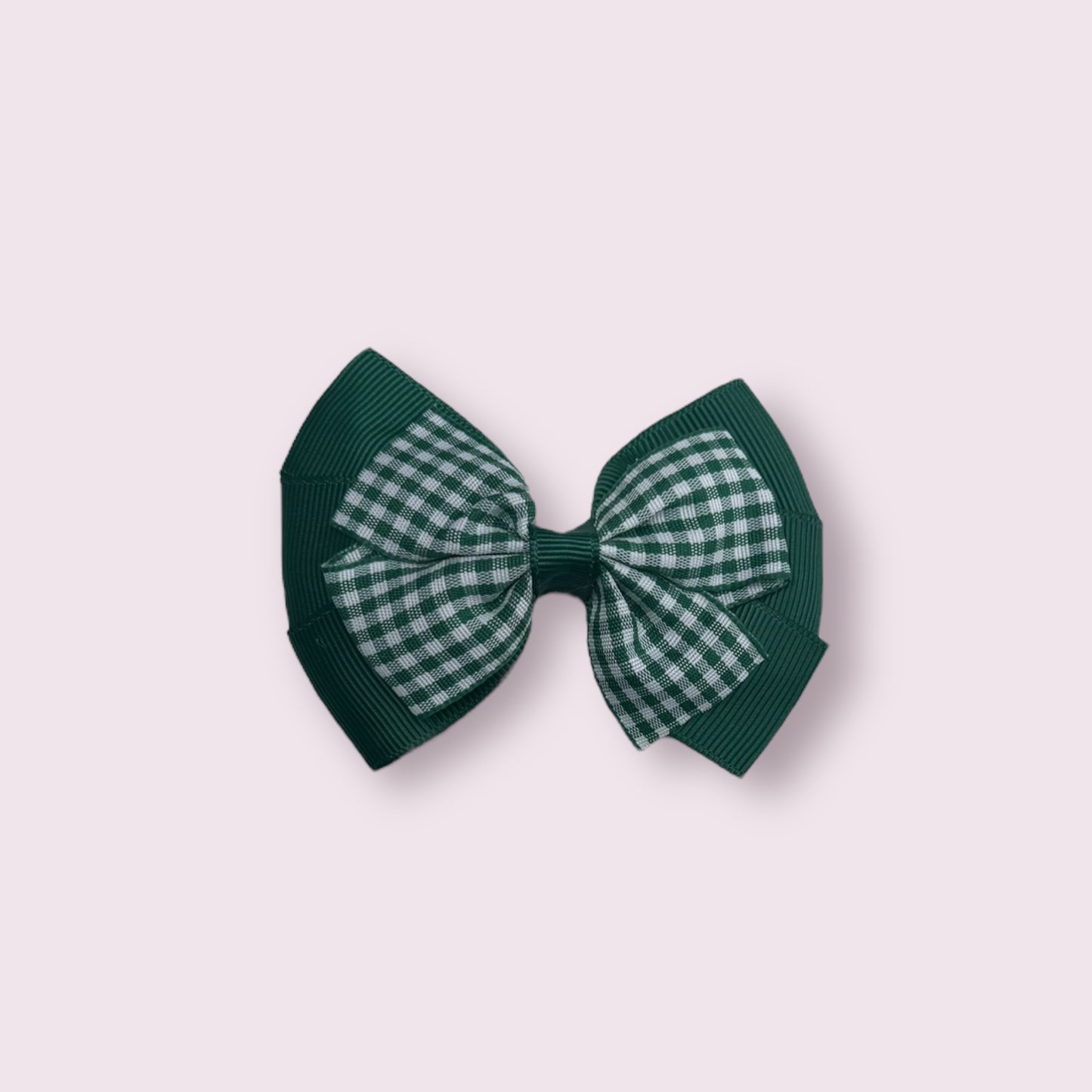 Hunter Green Gingham 3" Pinwheel Clip