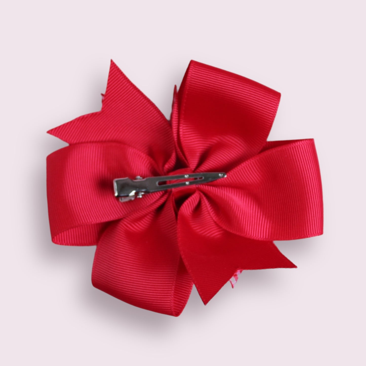 Red Gingham 4" Double Pinwheel Clip