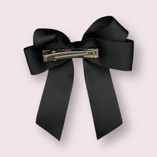 Black 3.5" Tailed Clip Bow