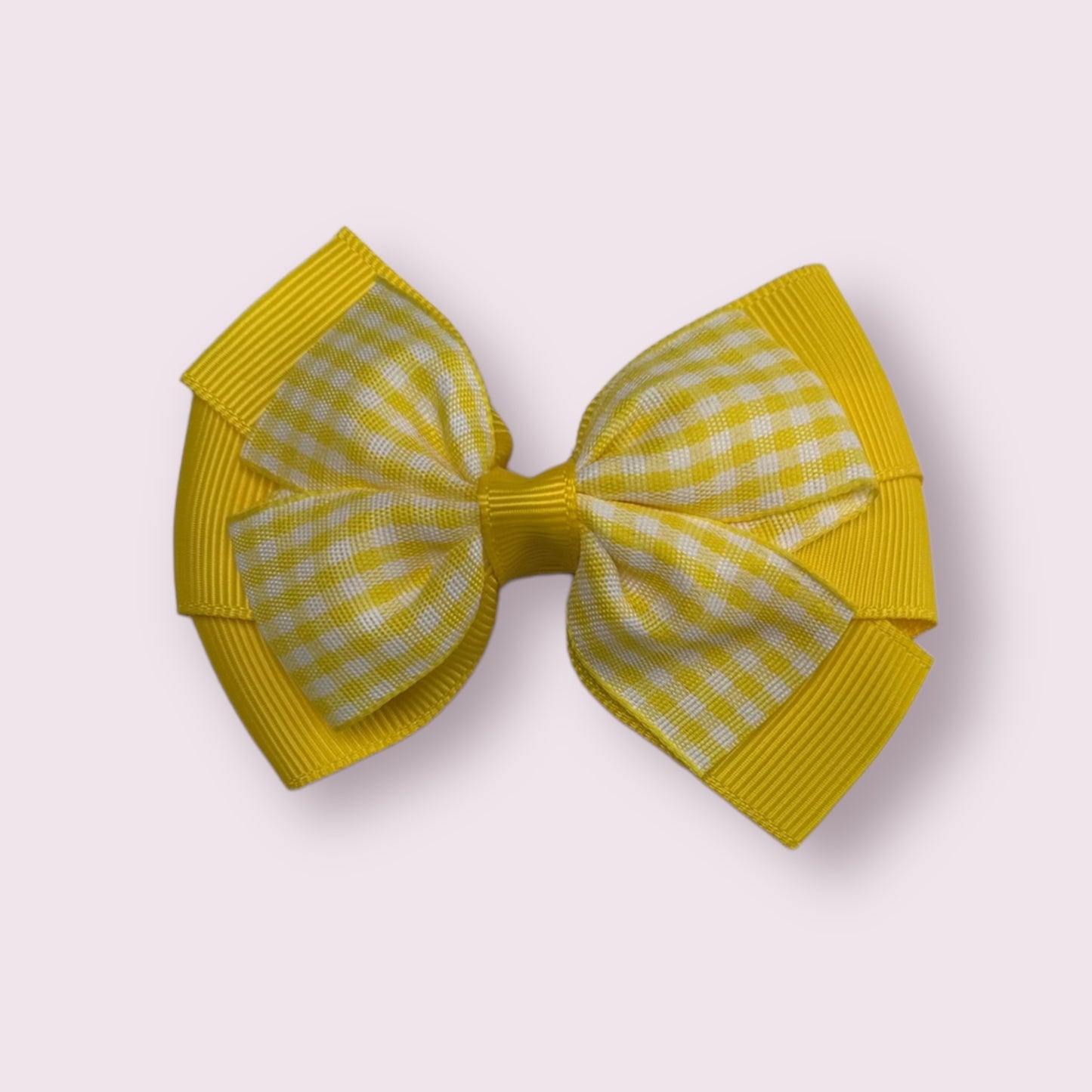 Yellow Gingham 3" Pinwheel Clip