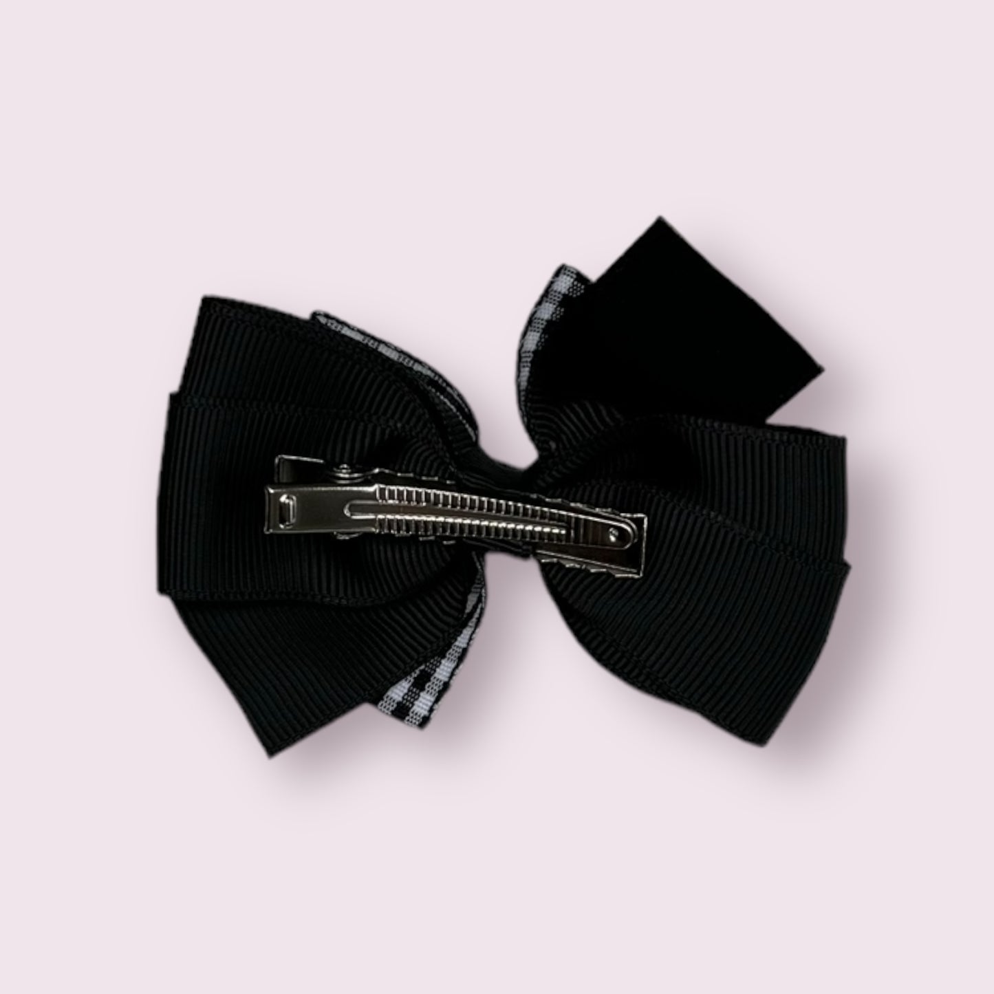 Black Gingham 3" Pinwheel Clip