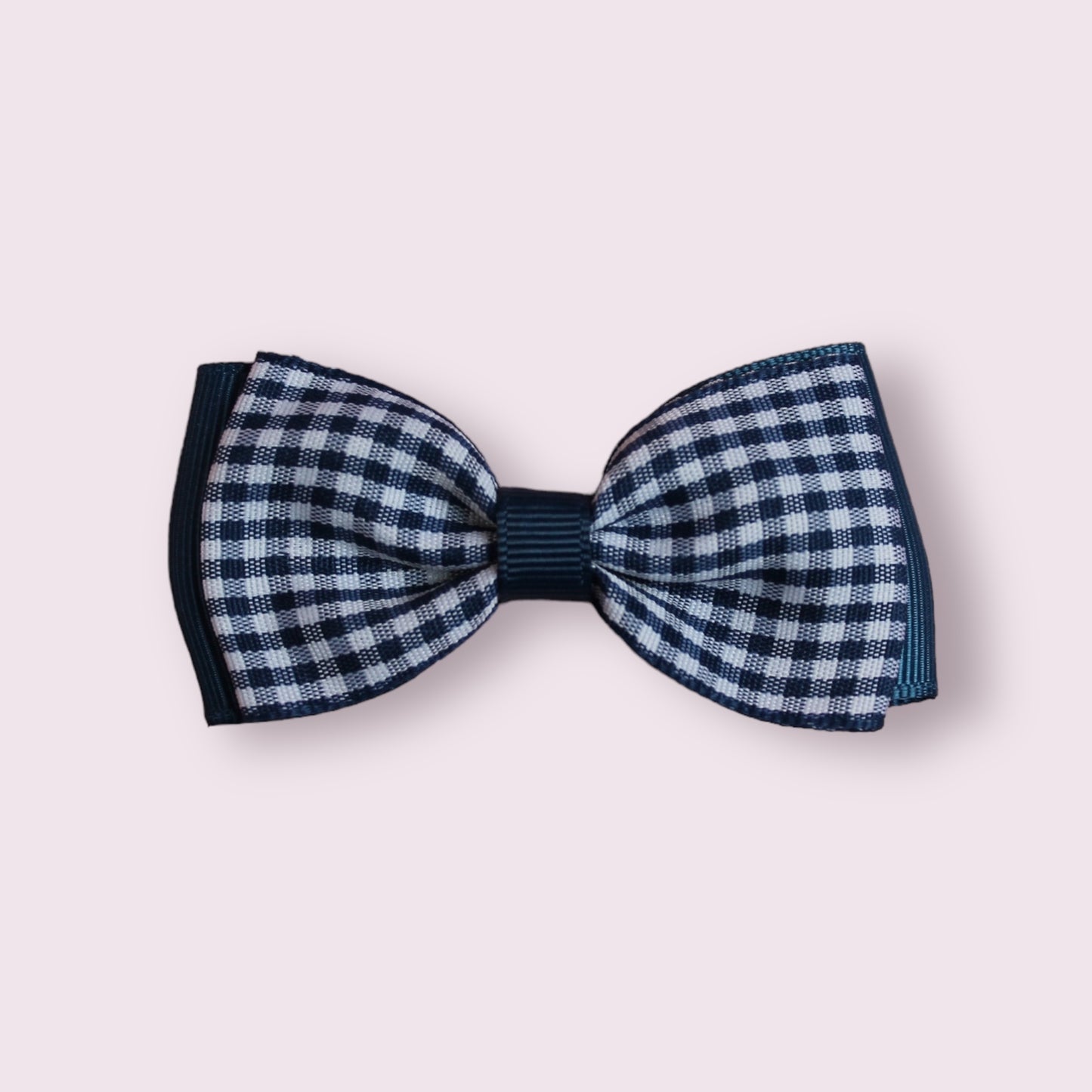 Navy Blue Gingham 3" Bowtie Clip