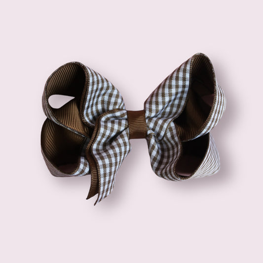 Brown Gingham 4" Inside Out Clip