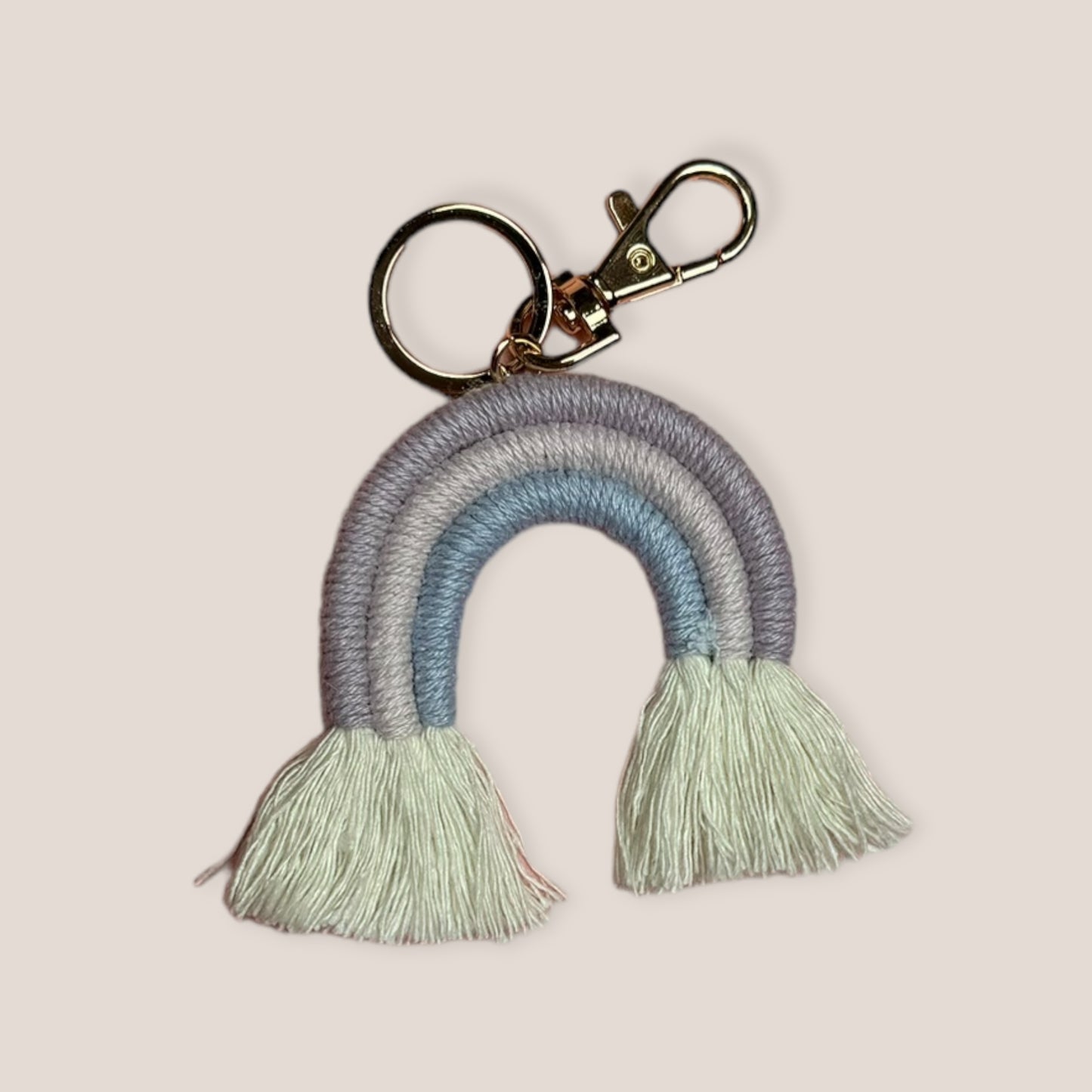 Rainbow Pom Pom Boho Keyring for your Book Bag