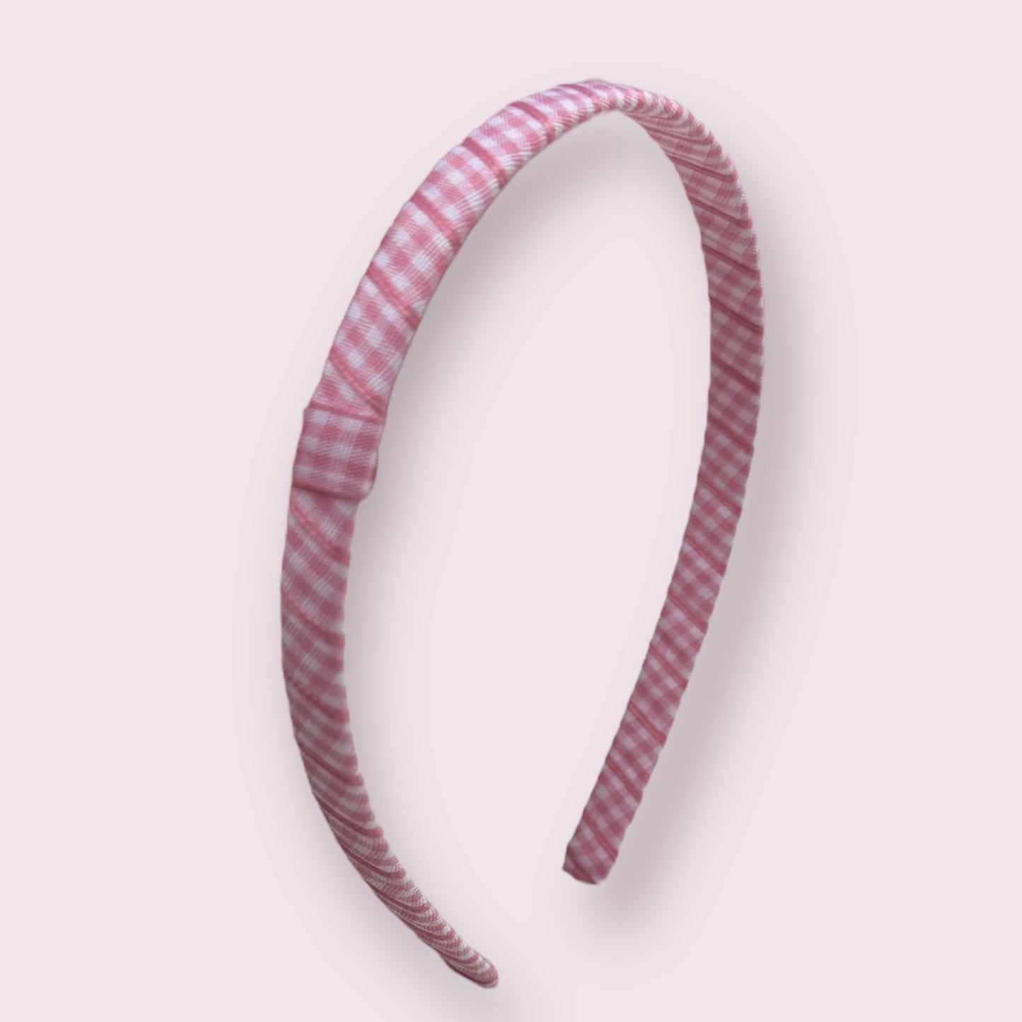 Pink Gingham Infinity Headband
