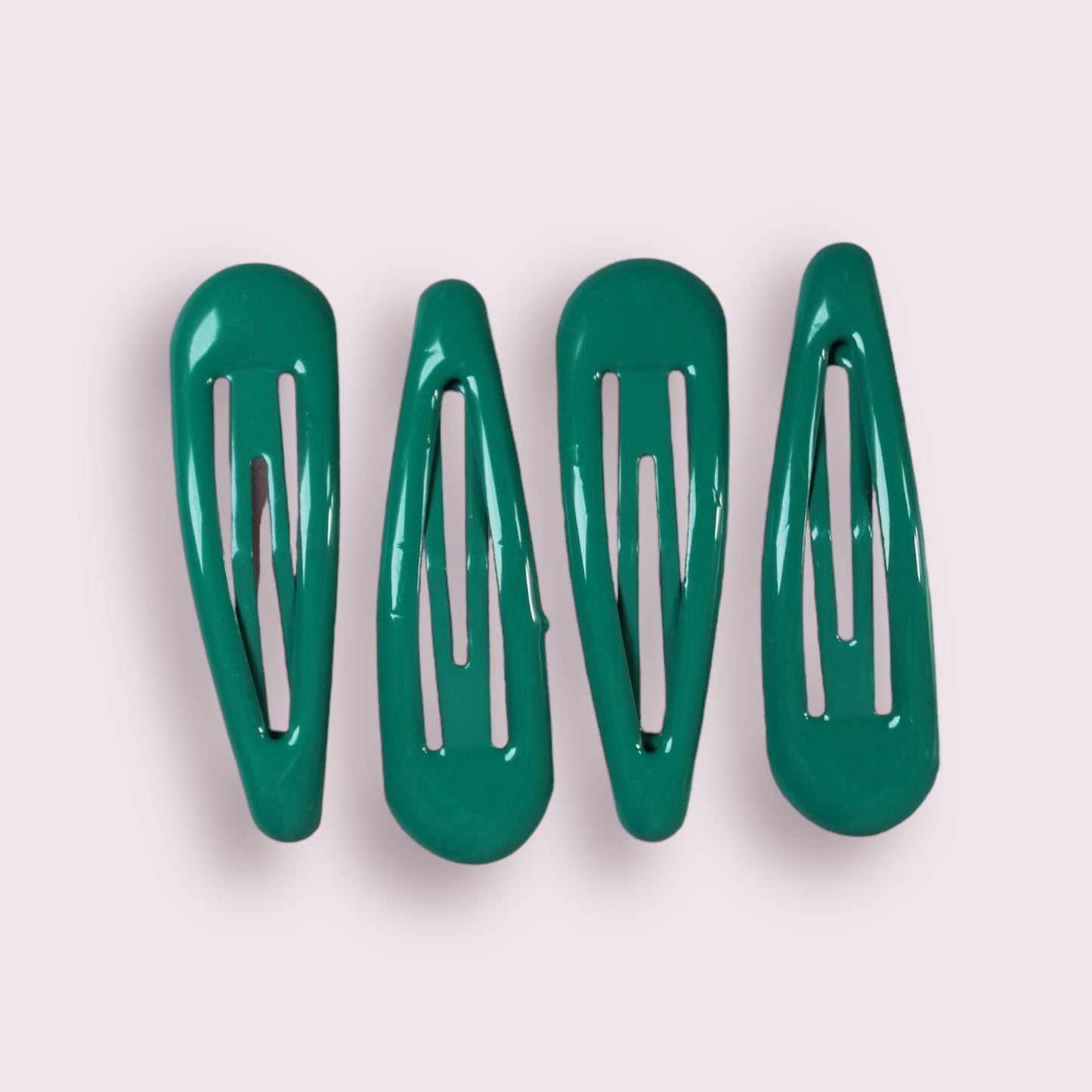 Jade green snap hair clips on card