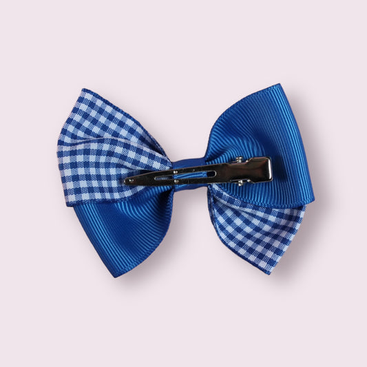 Royal Blue Gingham 3" Twisted Clip
