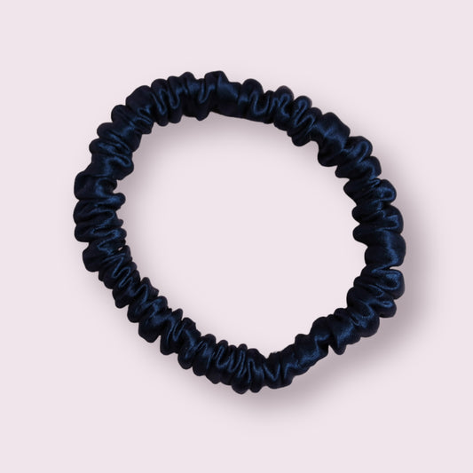 Navy Blue Silk Scrunchie