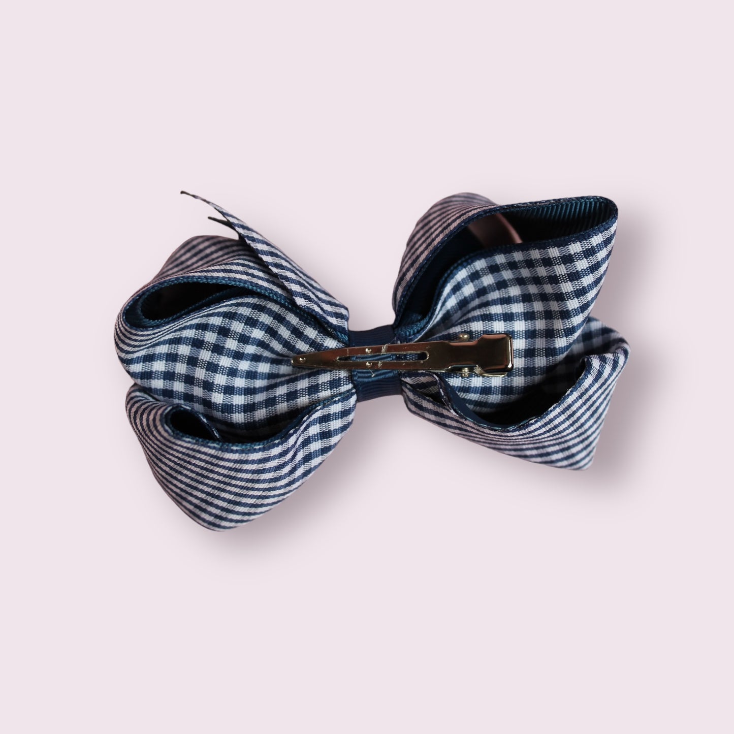 Navy Blue Gingham 4" Inside Out Clip