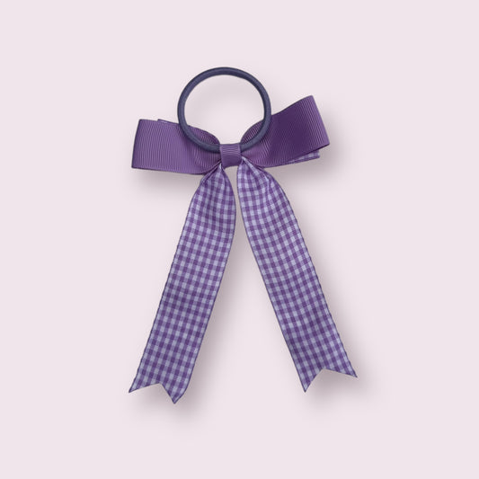Lilac Gingham 4" Tailed Bobble