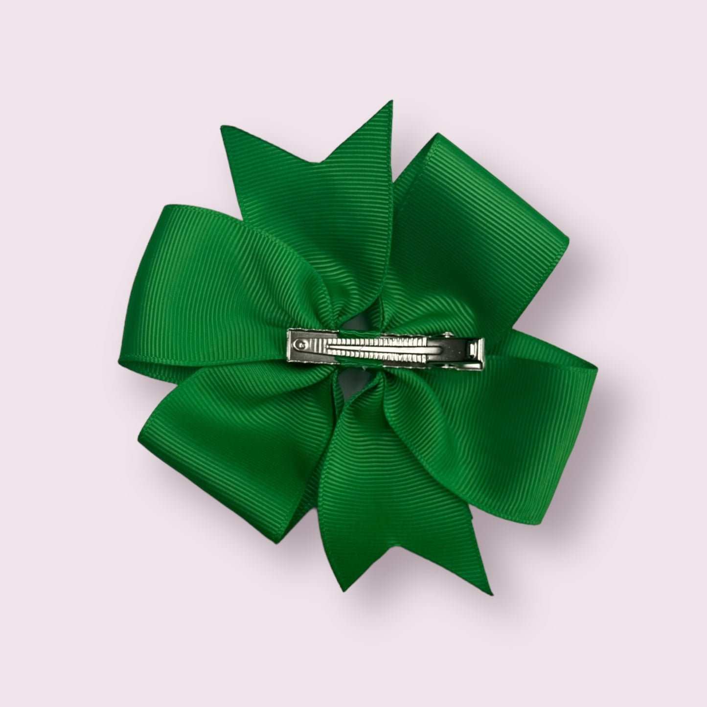 Emerald Green Gingham Double Pinwheel Clip