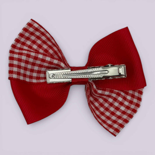 Fliss | Red Gingham Clip - School Hair Accessories UK