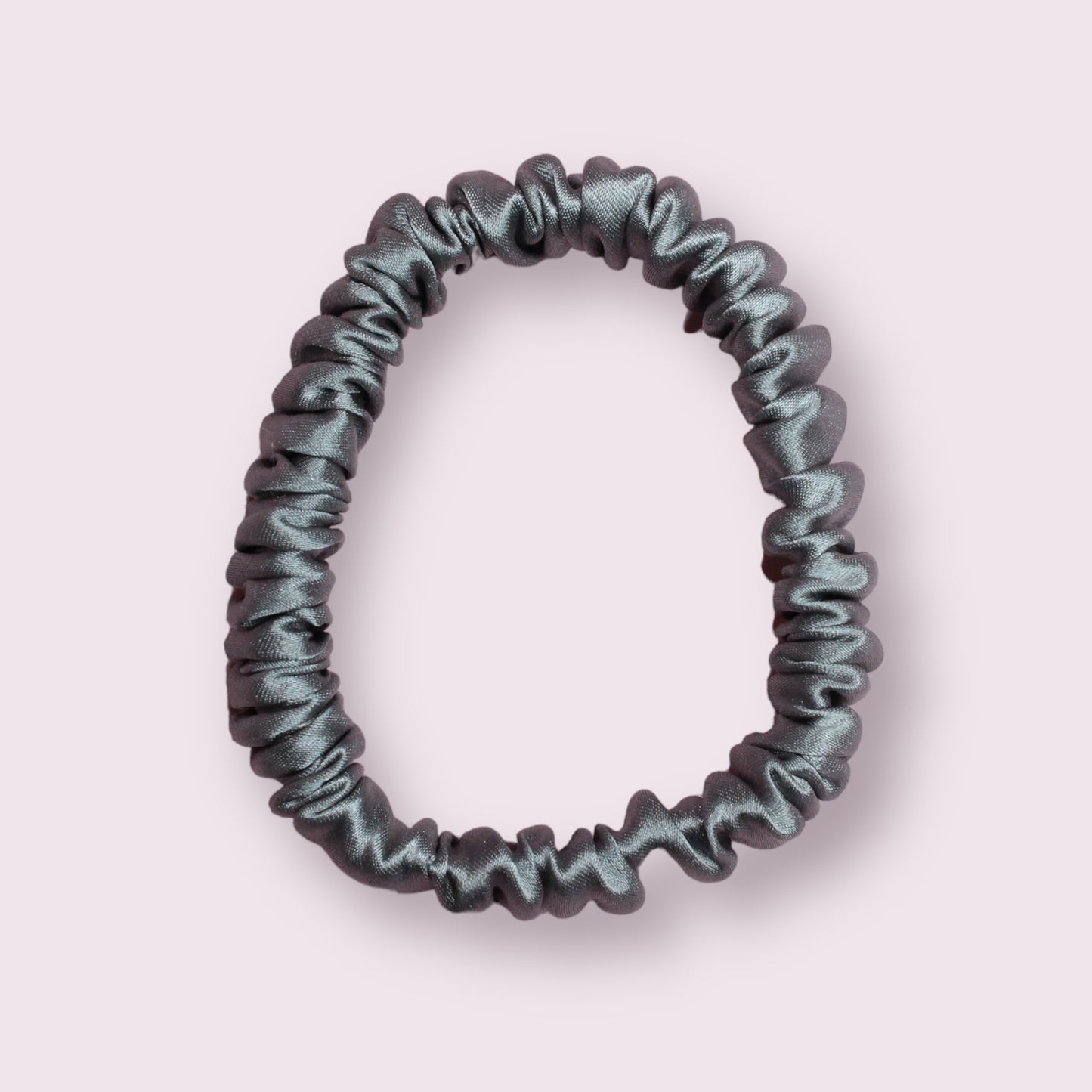 Grey Silk Scrunchie