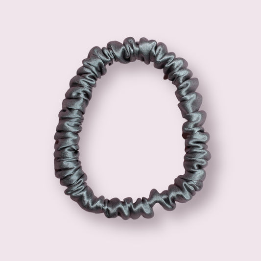 Grey Silk Scrunchie