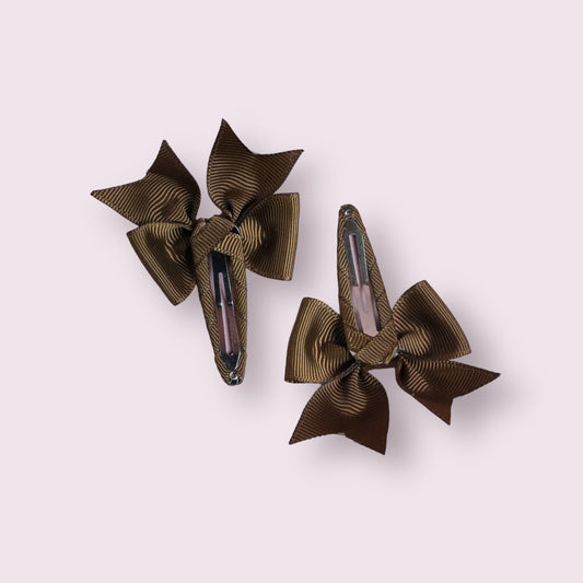 Brown 2.5" Butterfly Snap Clips