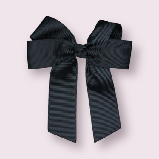 Black 3.5" Tailed Clip Bow
