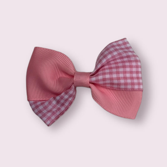 Pink Gingham 3" Twisted Clip