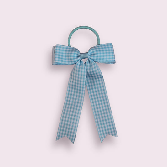 Summer Dress Blue Gingham 4" Tailed Bobble