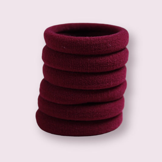 Burgundy Soft Non Damage Hair Ties
