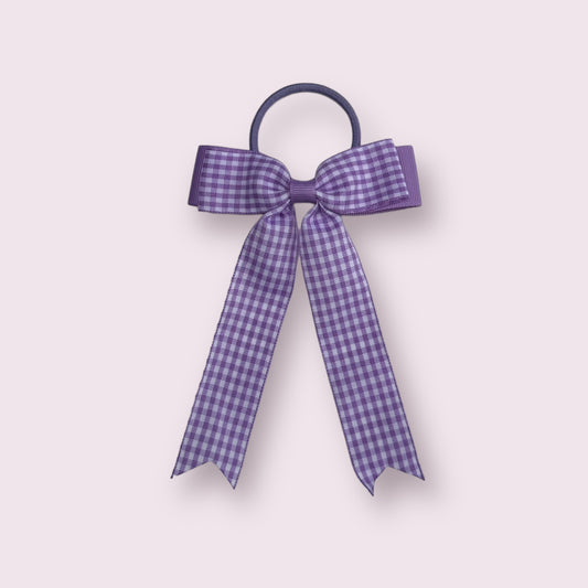 Lilac Gingham 4" Tailed Bobble