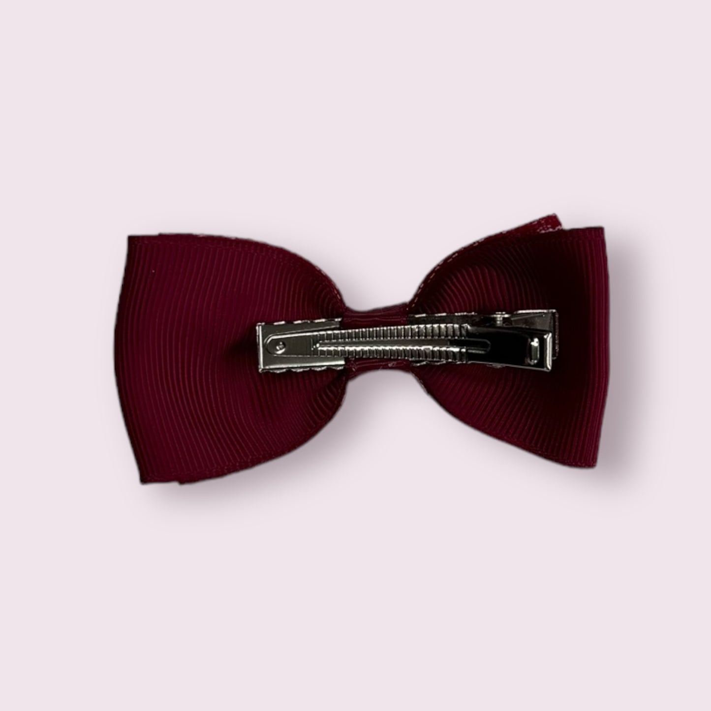 Burgundy Gingham 3" Twisted Clip
