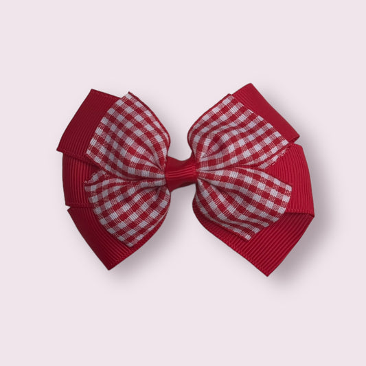 Red Pinwheel Gingham 3" Pinwheel Clip