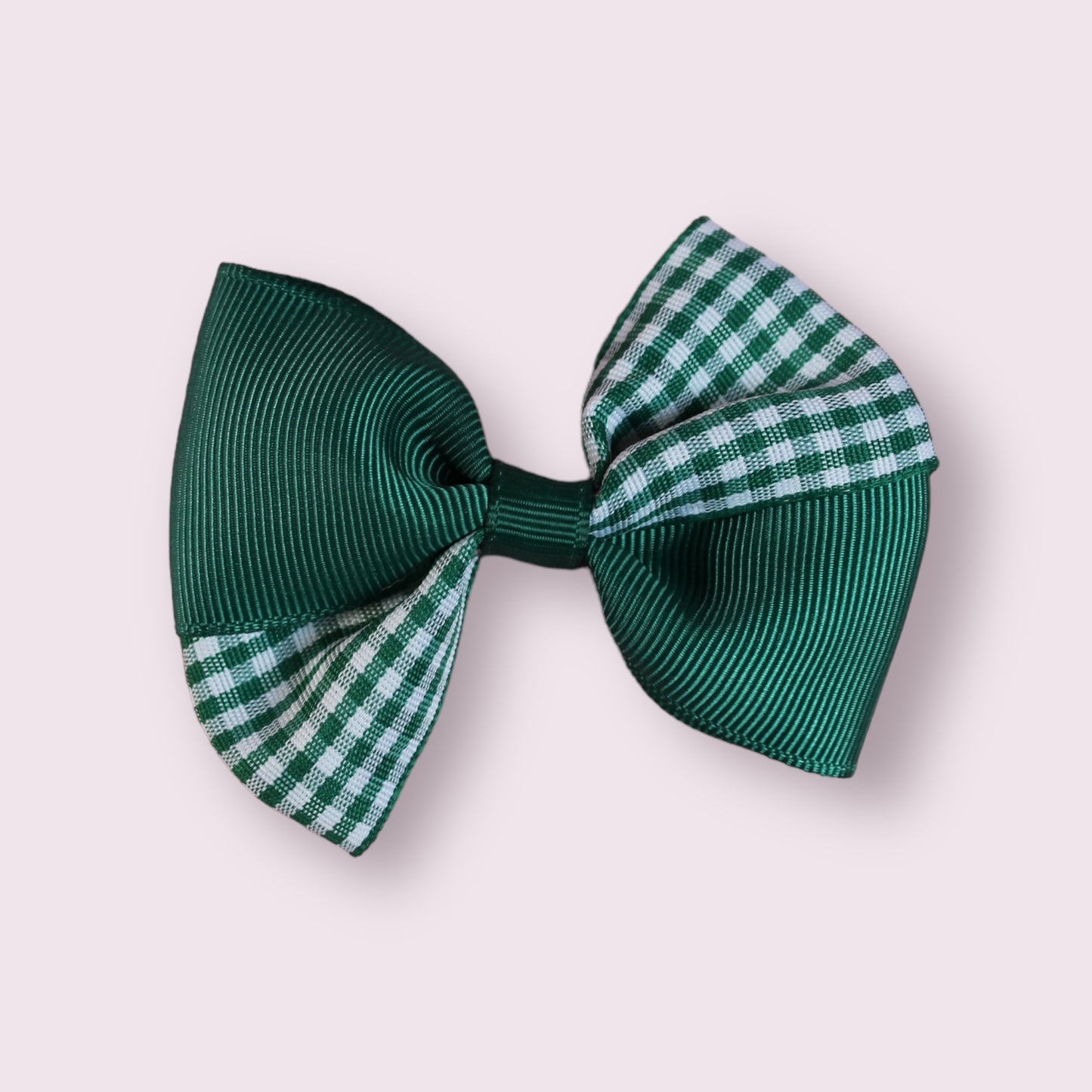 Hunter Green Gingham 3" Twisted Clip
