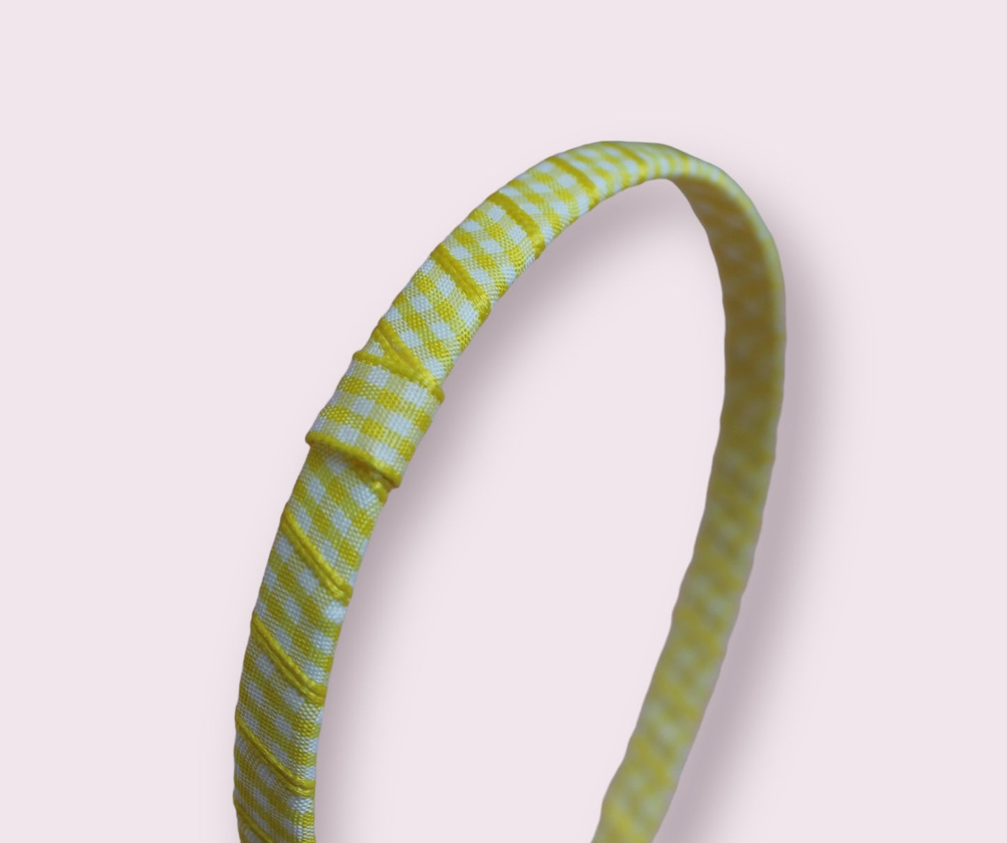 Yellow Gingham Infinity Headband