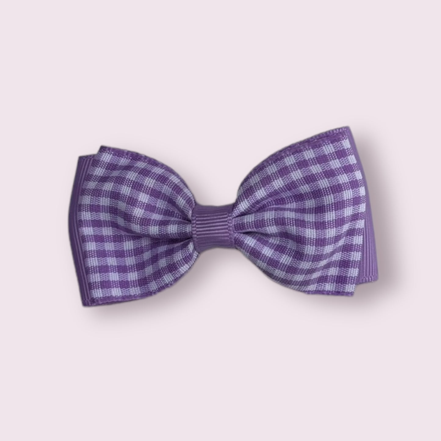 Lilac Gingham 3" Bowtie Clip