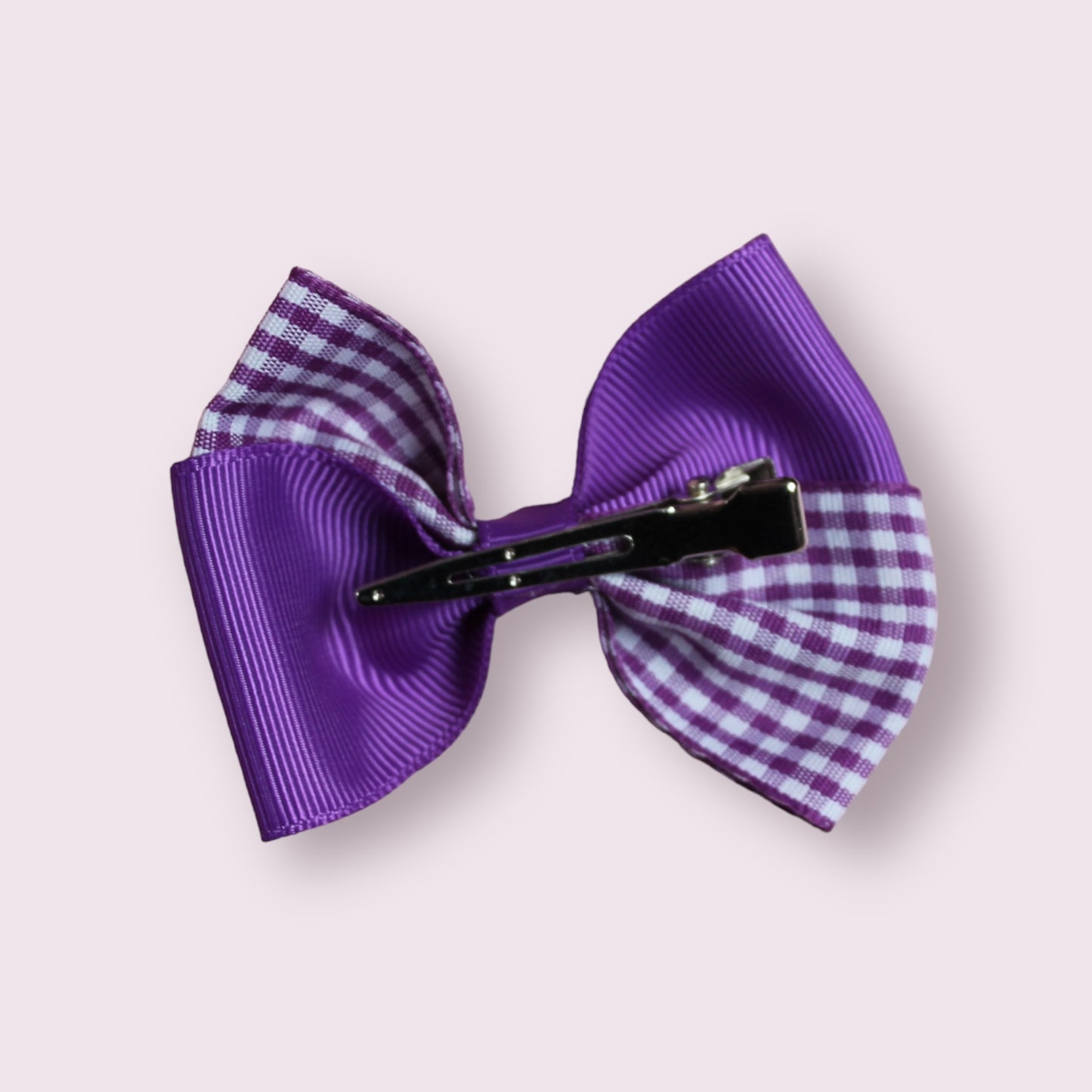 Purple Gingham 3" Twisted Clip