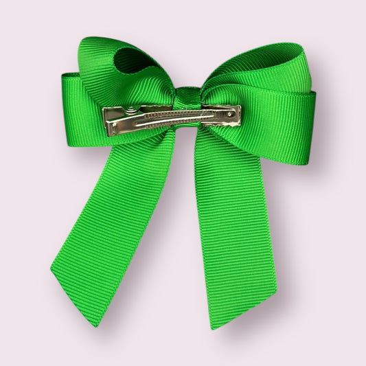 Emerald Green 3.5" Tailed Clip Bow