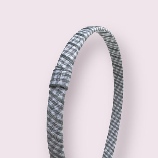 Grey Gingham Infinity Headband