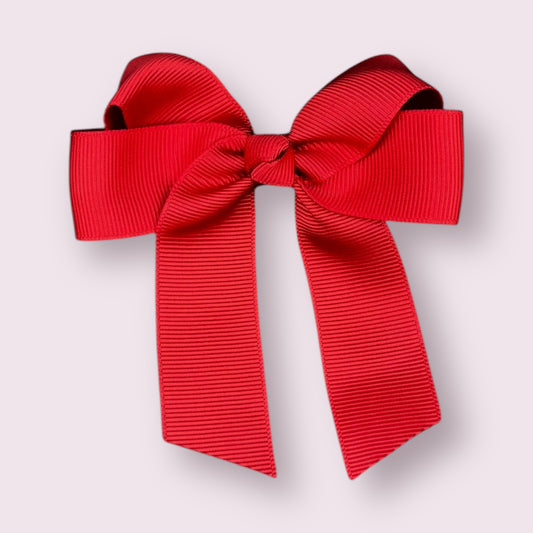 Red 3.5" Tailed Clip Bow